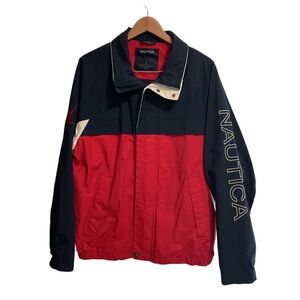 Nautica Men’s Colorblock Sailing Windbreaker‎ Jacket Blue Red White